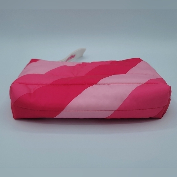 Estee Lauder Pink Stripe Puffy Cosmetic Case Clutch Wristlet #1275 - Picture 3 of 9